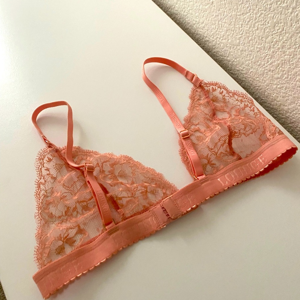 Lounge Wear pink lace bralette